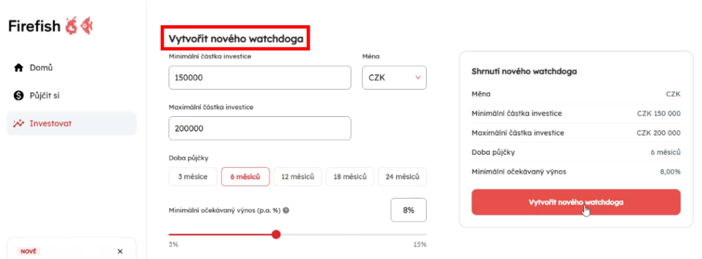 Watchdog nastavení